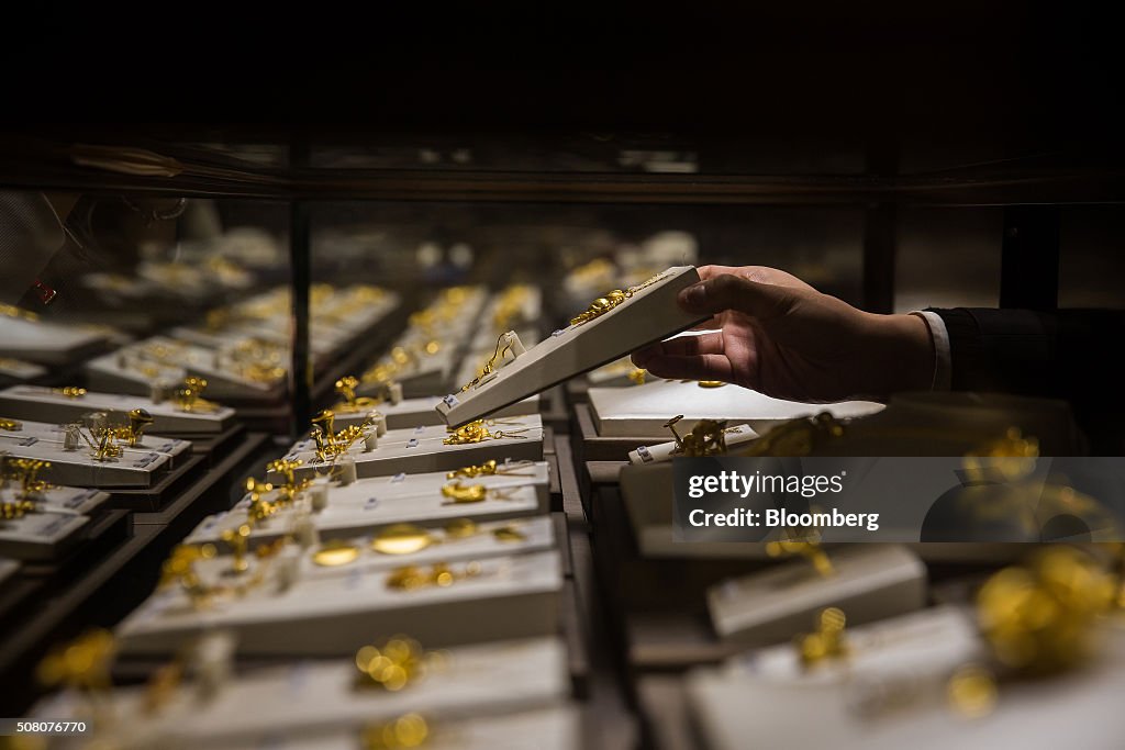 Inside A Chow Tai Fook Jewellery Group Ltd. Store Ahead Of Lunar New Year