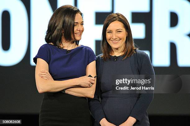 Sheryl Sandberg and Lori Goler attend AOL MAKERS Conference at Terranea Resort on February 2, 2016 in Rancho Palos Verdes, California.