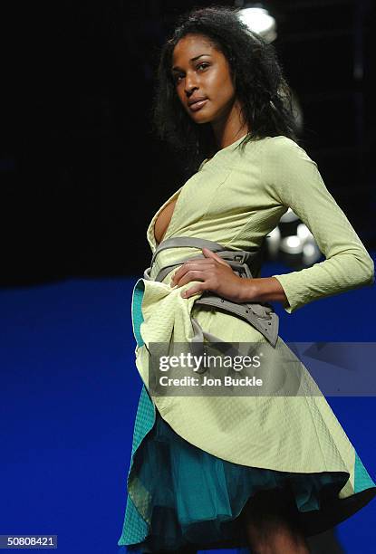 Model wears an outfit from the Bec and Bridge range during the New Generation Group Collection Show 2 during day four of the Mercedes Australian...