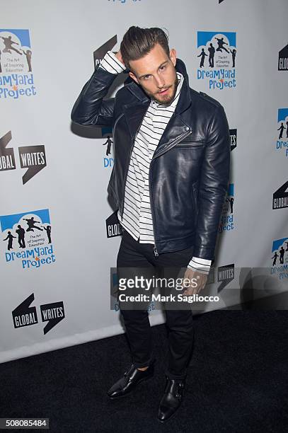 Actor/Model Nico Tortorella, wearing Tommy Hilfiger, attends the Bronxwrites' Poetry Slam Finals at Joe's Pub and The Library at The Public on...