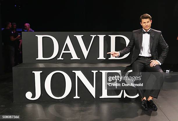 Jason Dundas poses during rehearsal ahead of the David Jones Autumn/Winter 2016 Fashion Launch at David Jones Elizabeth Street Store on February 3,...