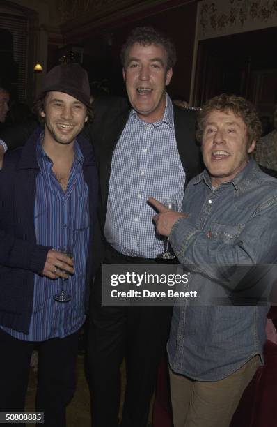 Singer Jay Kay with TV presenter Jeremy Clarkson and Roger Daltrey at a party thrown by Paul McKenna to celebrate his book 'Change Your Life In 7...