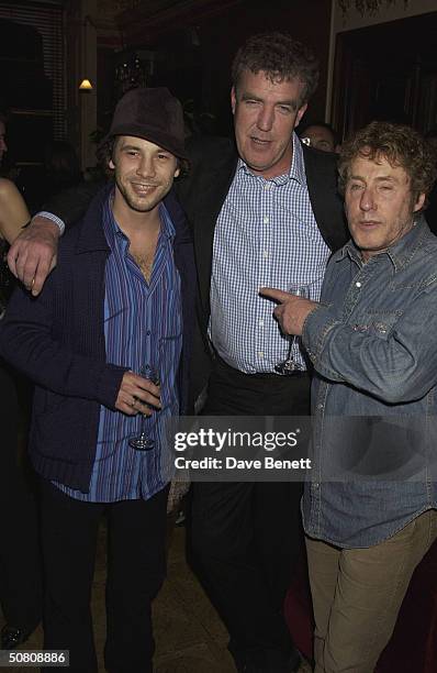 Singer Jay Kay, Jeremy Clarkson and Roger Daltrey at a party thrown by Paul McKenna to celebrate his book 'Change Your Life In 7 Days' staying at the...