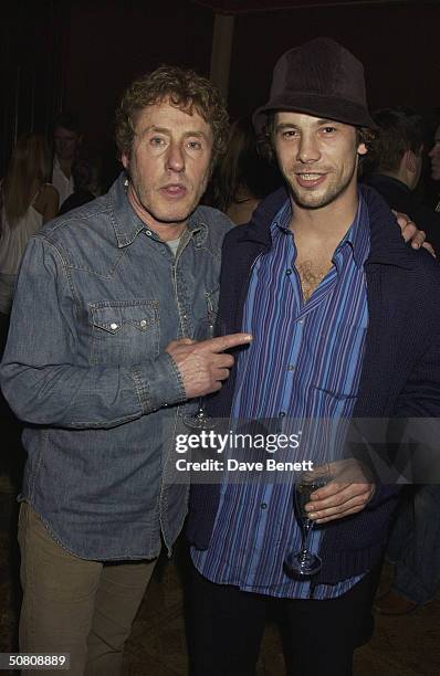 Singers Jay Kay and Roger Daltrey at a party thrown by Paul McKenna to celebrate his book 'Change Your Life In 7 Days' staying at the top, held at No...