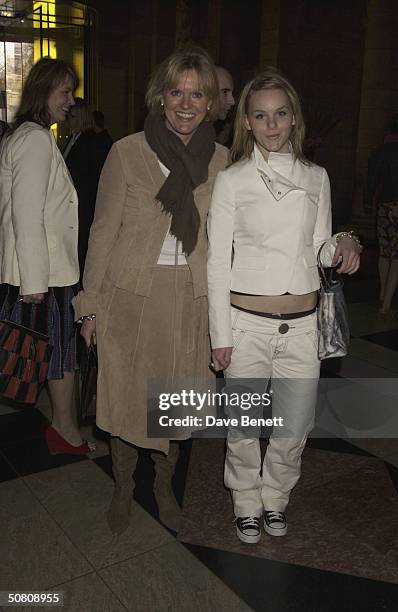 Vicki Conran with her daughter attends the Vivienne Westwood Private View of her retrospective show at the V&A Museum on 30th March 2004, in London....