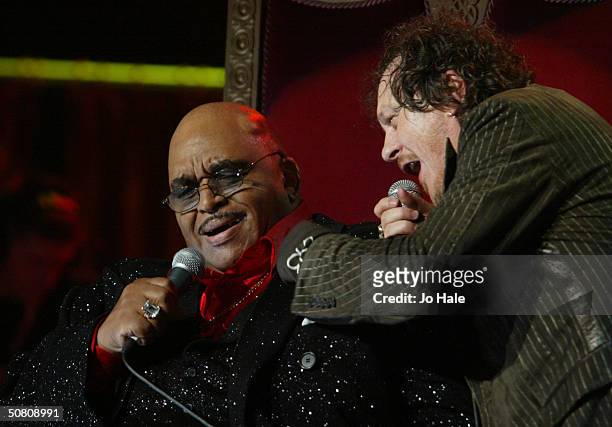 Zucchero performs on stage with Solomon Burke at benefit show in aid of the United Nations' UNHCR refugees fund, at The Royal Albert Hall on May 6,...