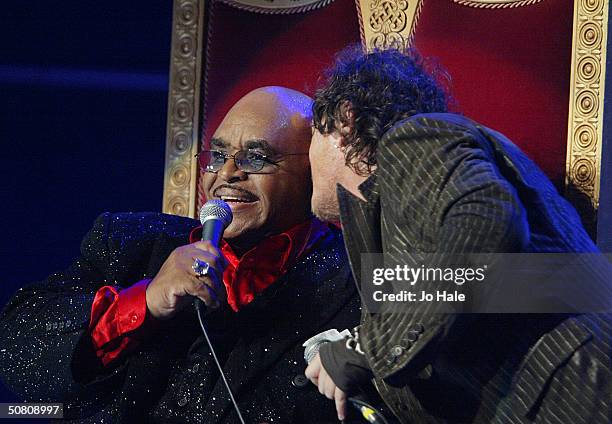 Zucchero performs on stage with Solomon Burke at benefit show in aid of the United Nations' UNHCR refugees fund, at The Royal Albert Hall on May 6,...