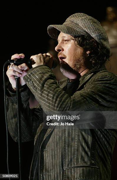 Zucchero performs on stage at a benefit show in aid of the United Nations' UNHCR refugees fund at The Royal Albert Hall on May 6, 2004 in London....