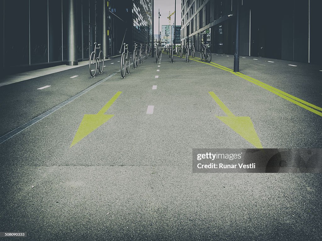 Modern bicycle racks in the city of Oslo