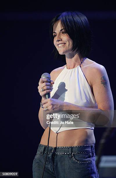 Dolores O'Riordan of The Cranberries performs at a benefit show in aid of the United Nations' UNHCR refugees fund, at The Royal Albert Hall on May 6,...