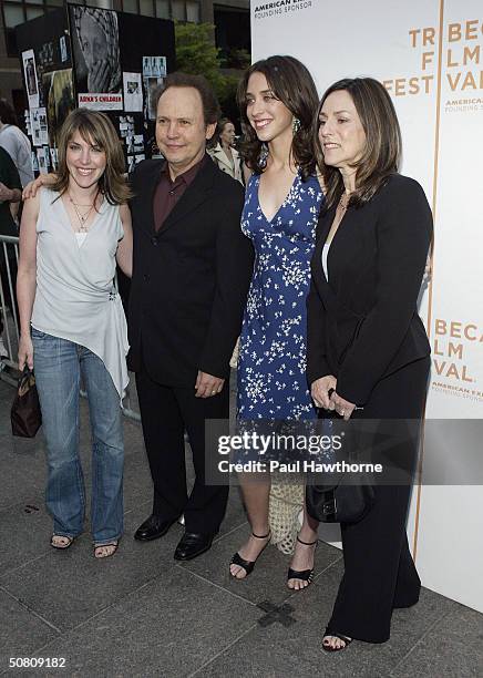 Actor Billy Crystal, his wife Janice Crystal, and daughters director Lindsay Crystal and Jennifer Crystal Foley attend the premiere of "My Uncle...