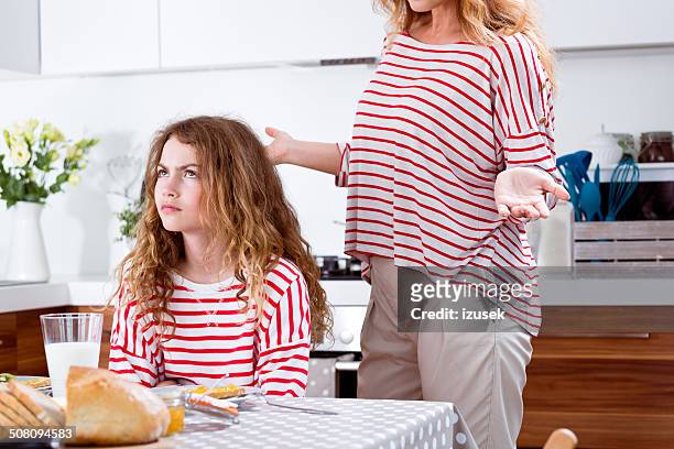 conflict in a family - parent and child meal stock pictures, royalty-free photos & images