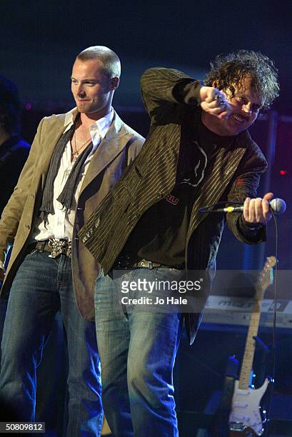 Zucchero performs on stage with Ronan Keating at a benefit show in aid of the United Nations' UNHCR refugees fund, at The Royal Albert Hall on May 6,...