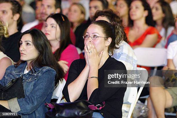 Fans gather to watch Friends, the final episode showing at Universal City Walk on May 6, 2004 in Los Angeles, California.