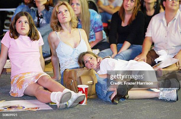 Fans gather to watch Friends, the final episode showing at Universal City Walk on May 6, 2004 in Los Angeles, California.