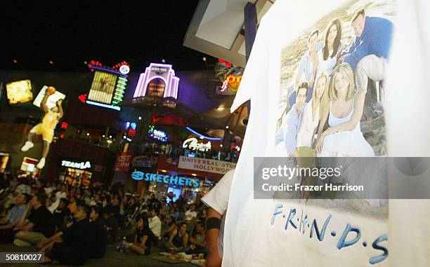 Fans gather to watch Friends, the final episode showing at Universal City Walk on May 6, 2004 in Los Angeles, California.