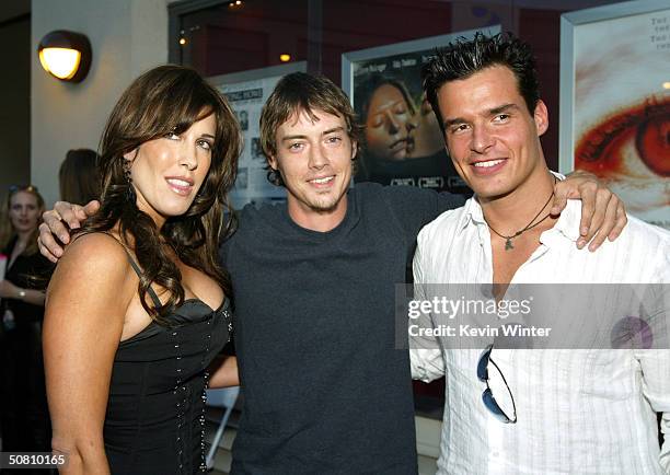 Celia Fox , Chairwoman of Cafe Entertainment, actor Jason London and actor Antonio Sabato Jr. Arrive at the premiere of "Wasabi Tuna" at the Laemmle...