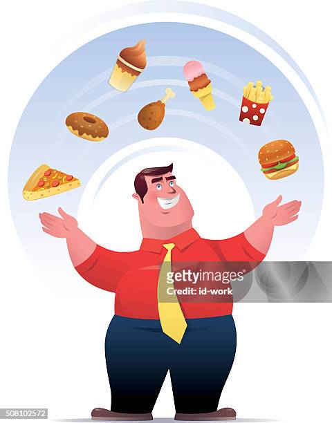 Fat Man With Junk Food High-Res Vector Graphic - Getty Images