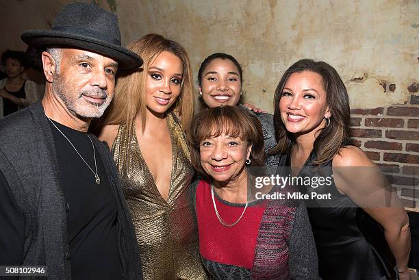 Ramon Hervey II, Singer Jillian Hervey, Helen Tinch, Sasha Gabriella Fox, and Vanessa Williams attend the Lion Babe "Begin" Listening Party at The...