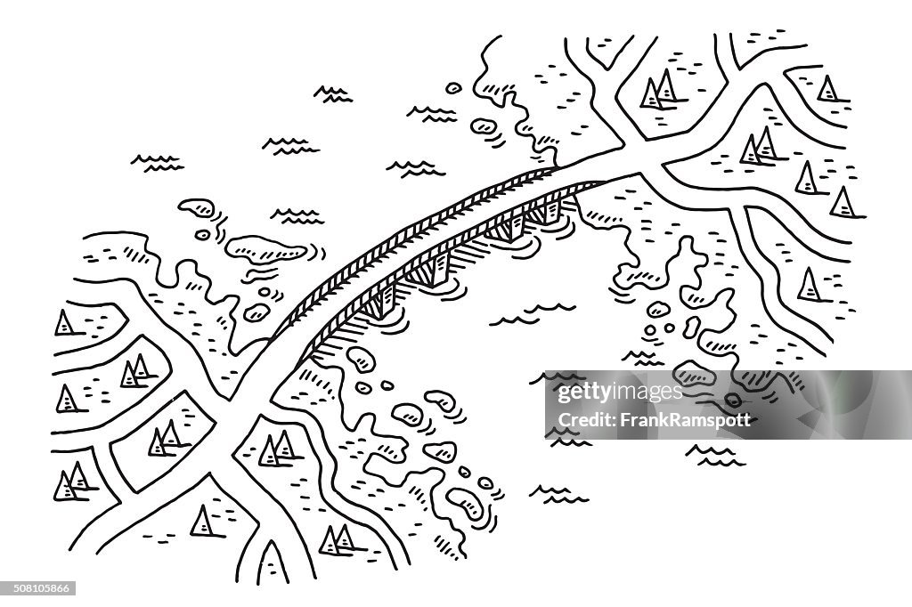 Map Bridge Pattern Road Map Bridge Connection Drawing High-Res Vector Graphic - Getty Images