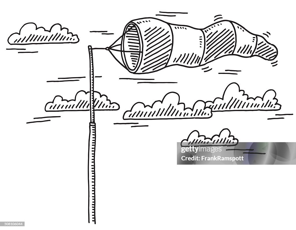 Windsock On A Pole Drawing
