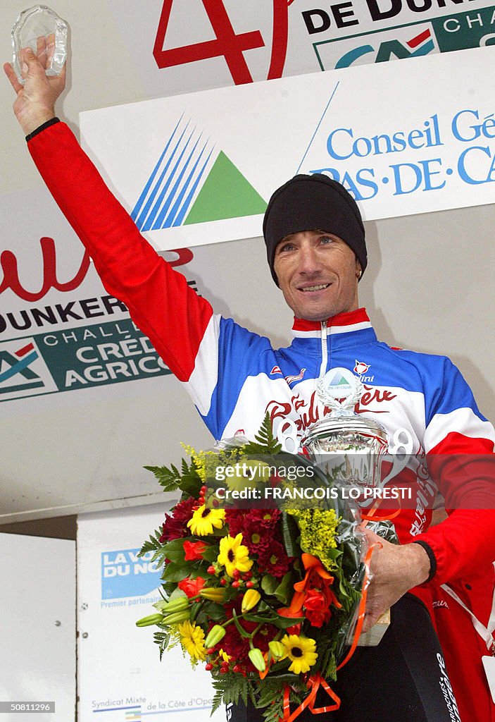 Didier Rous French cyclist Didier Rous celebrates on the podium of the Four Days ...