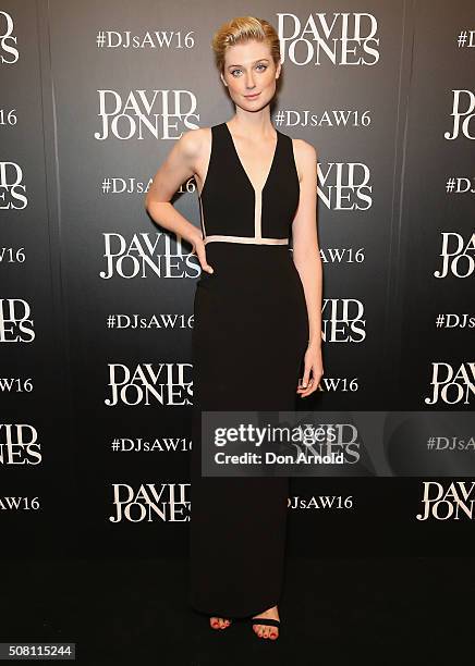 Elizabeth Debicki arrives ahead of the David Jones Autumn/Winter 2016 Fashion Launch at David Jones Elizabeth Street Store on February 3, 2016 in...