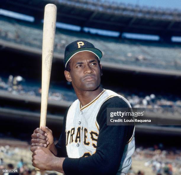 Portrait of Puerto Rican baseball player Roberto Clemente of the Pittsburgh Pirates as he poses for a photo circa 1970.