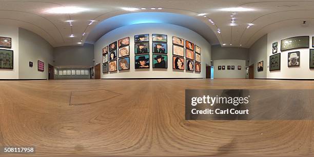 Artworks by Andy Warhol are displayed at the Ashmolean Museum on February 2, 2016 in Oxford, England. The work forms part of a new exhibition...