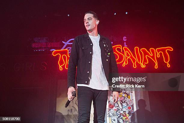 Rapper G-Eazy performs in concert at Austin Music Hall on February 2, 2016 in Austin, Texas.