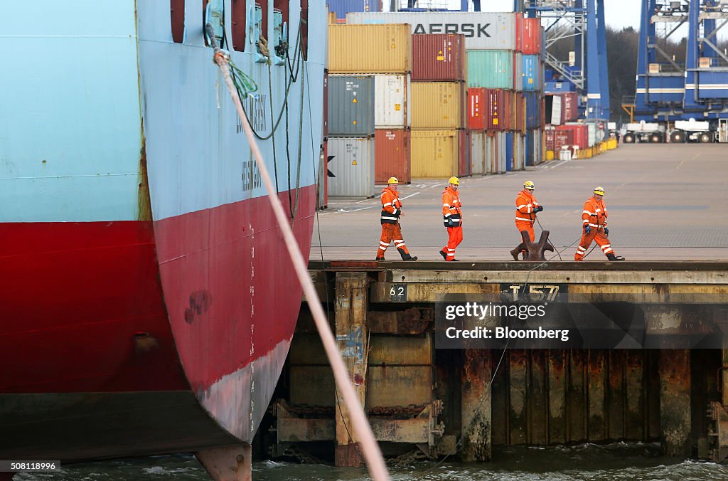 Operations At Port Of Felixstowe Ltd. As A Potential Brexit Vote Threatens Exports