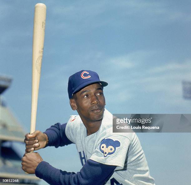 Ernie Banks of the Chicago Cubs poses for a portrait. Banks played for the Cubs from 1953-1971.