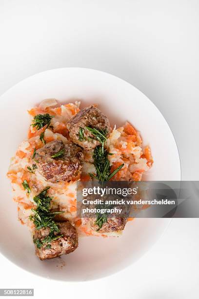 stew with meatballs. - belgium stamp stock pictures, royalty-free photos & images