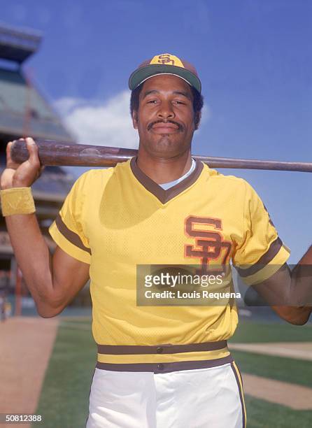 Dave Winfield of the San Diego Padres poses for a portrait. Winfield played for the Padres from 1973-1980.