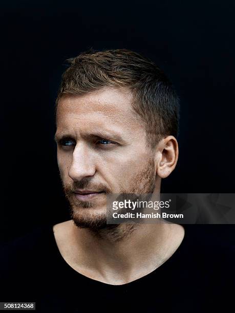 Footballer Almen Abdi is photographed for Sports magazine on August 27, 2015 in London, England.