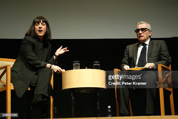 Director Martin Scorsese speaks with Vanity Fair Contributing Editor Lisa Robinson at the Scorsese And Music Panel during the 2004 Tribeca Film...