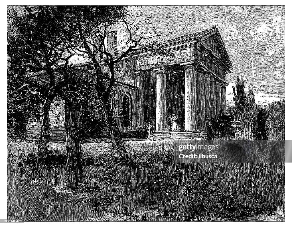 Antique illustration of Lee's House, Arlington