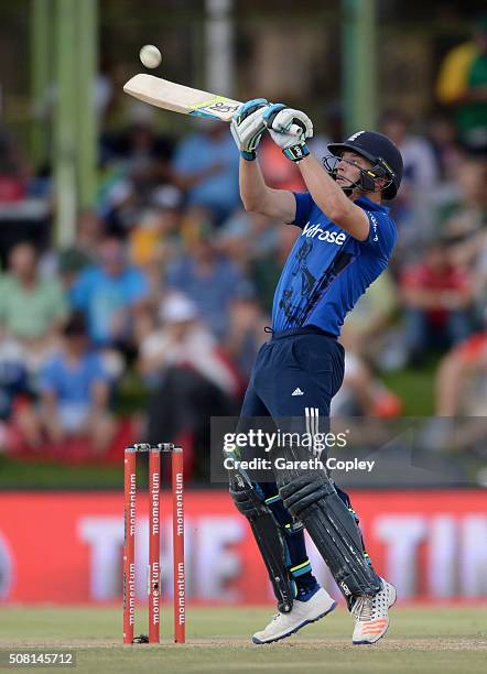 Jos Buttler of England bats during the 1st Momentum ODI match between South Africa and England at Mangaung Oval on February 3, 2016 in Bloemfontein,...