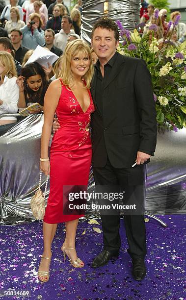 Eastenders soap star Shane Richie and girlfriend Christie Goddard arrive at the sixth annual "British Soap Awards 2004" on May 8, 2004 at BBC...