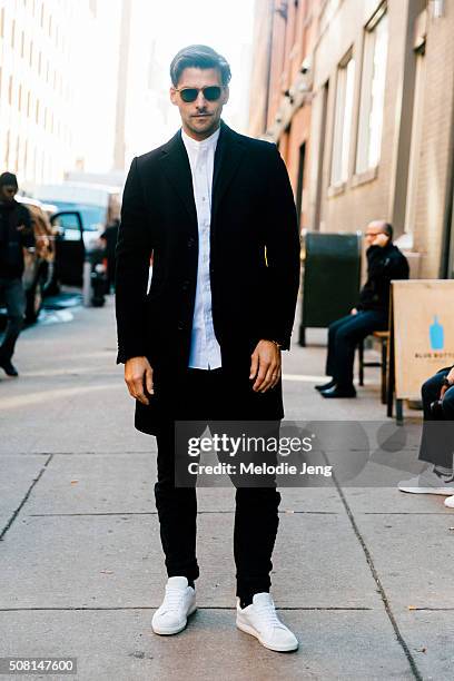 Ambassador Johannes Huebl seen at Public School during New York Fashion Week: Men's Fall/Winter 2016 on February 2, 2016 in New York City.