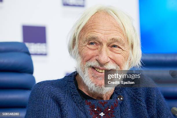 French actor Pierre Richard attends a news conference at the TASS News Agency on February 3, 2016 in Moscow, Russia.