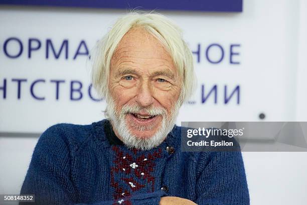 French actor Pierre Richard attends a news conference at the TASS News Agency on February 3, 2016 in Moscow, Russia.