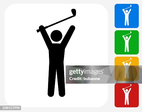 Golf Player Icon Flat Graphic Design Golf Player Icon Flat Graphic Design