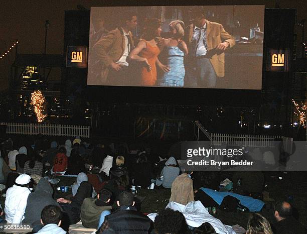 View of the audience at the Drive In Movie screening of the "West Side Story" during the 2004 Tribeca Film Festival May 8, 2004 in New York City.