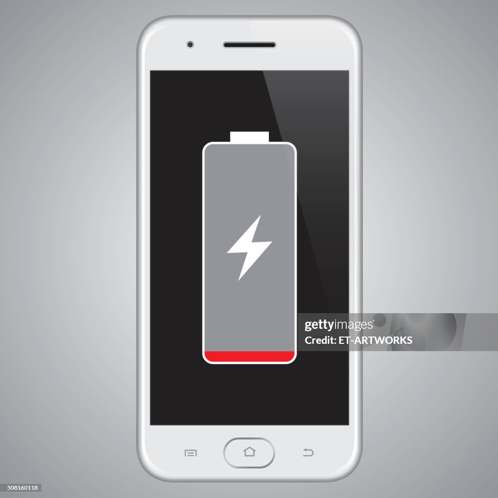 Vector Smartphone Low Battery