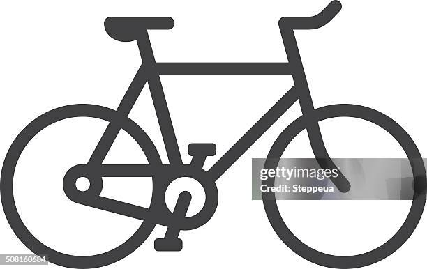 bildbanksillustrationer, clip art samt tecknat material och ikoner med bicycle line icon - bicycle