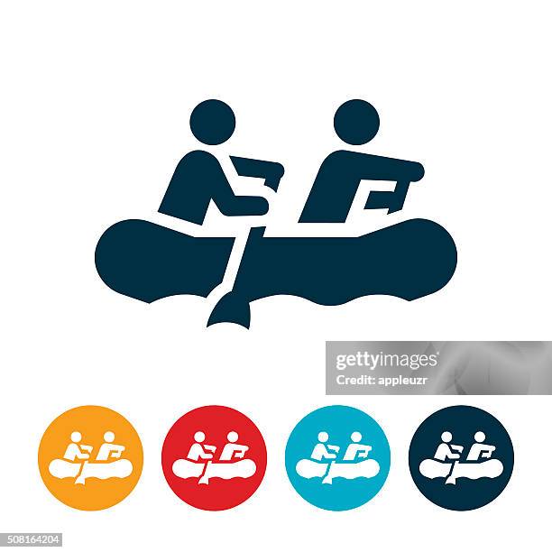 white water rafting icon - whitewater rafting stock illustrations