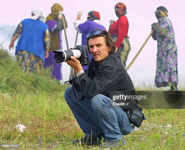 Reuters news agency journalist Adlan Khasanov, who was fatally wounded 09 May 2004in a blast during Victory Day celebrations at the Dynamo stadium in...