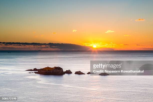 the sunrise of kinomatsushima - prefectura de miyagi fotografías e imágenes de stock