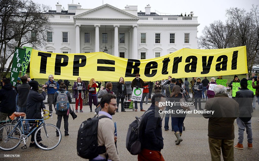 Activists Hold Rally Against The Trans-Pacific Partnership